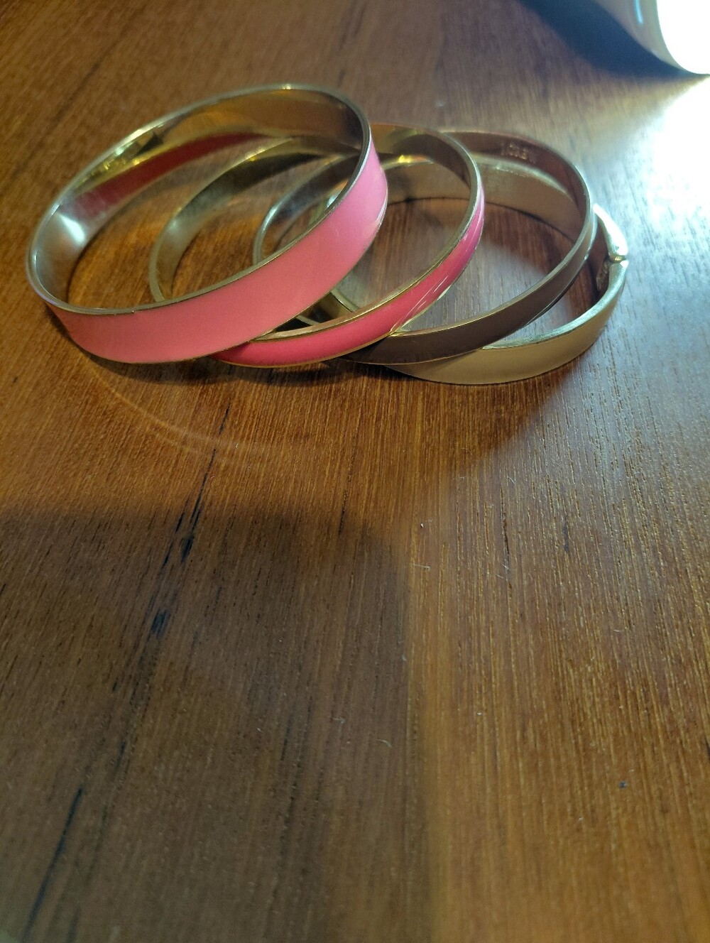 Enamel Bracelets Set Of 4 Light & Dark Pink, Milk Chocolate, and Latte